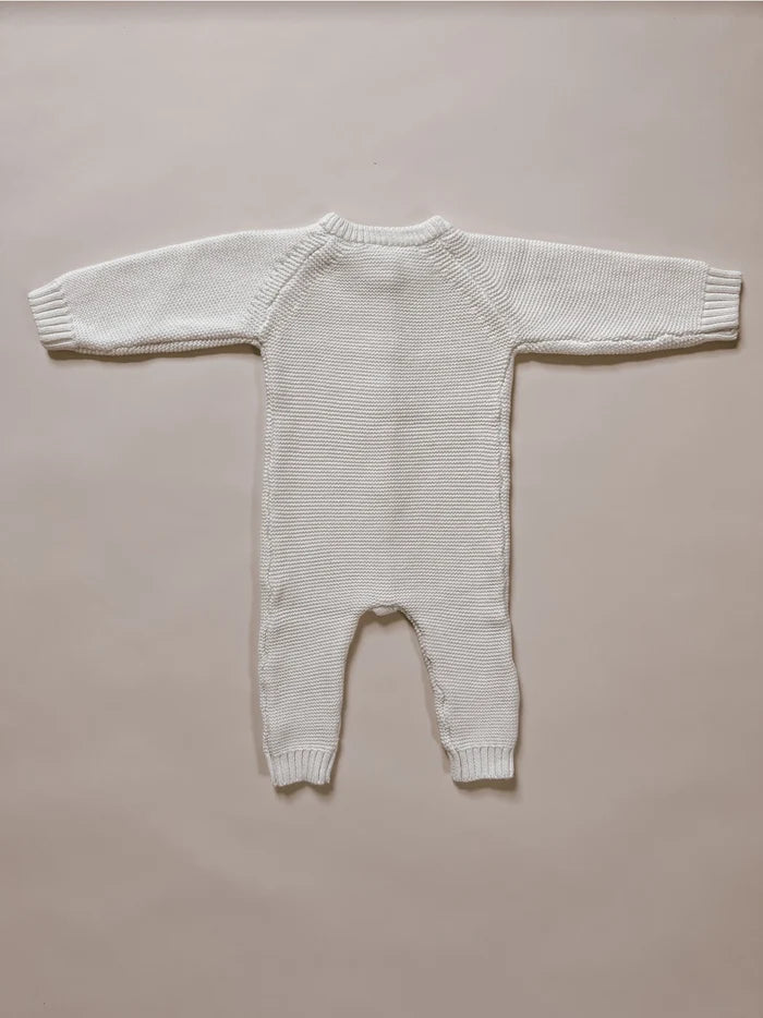 Luna and Luca Classic Purl Knit Jumpsuit - White