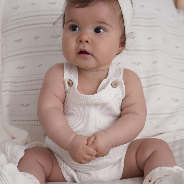 Luna and Luca Luca Novelty Knit Romper - White