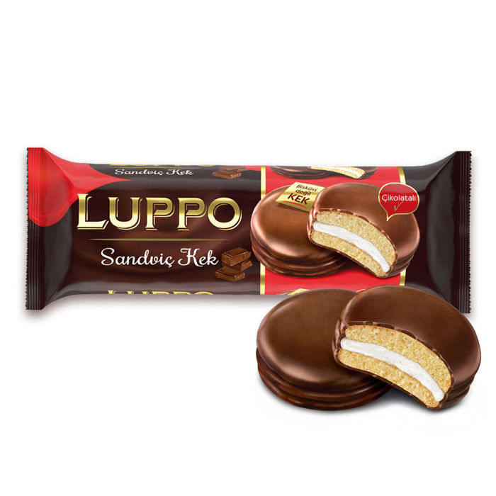 Luppo Sandwich Cake brings together the perfect trio of soft cake, fluffy marshmallow, and rich milk