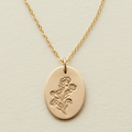 Made by Mary Gold Filled Family Florals Oval Disc Necklace - 6 Blooms