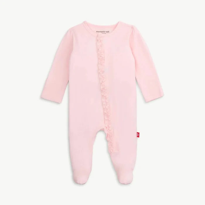 Magnetic Me Modal Magnetic Footie With Ruffle - Pink Dogwood
