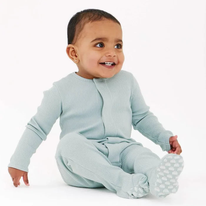 Magnetic Me Organic Cotton Magnetic Footie - Mist Ribbed