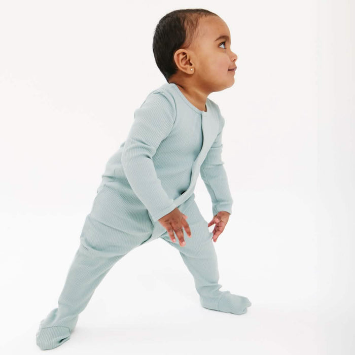 Magnetic Me Organic Cotton Magnetic Footie - Mist Ribbed
