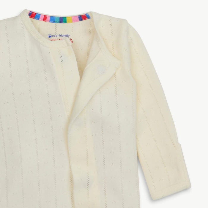 Magnetic Me Organic Cotton Pointelle Footie - Love Lines Tofu