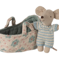 Maileg Baby Mouse in Carrycot