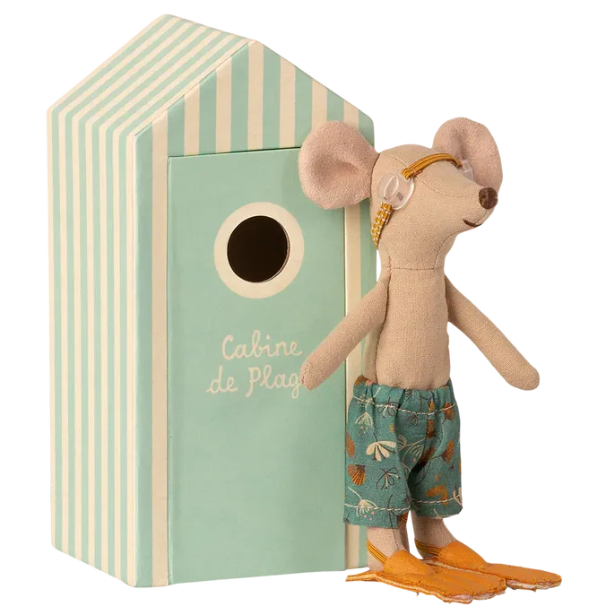 Maileg Beach Mice - Big Brother In Cabin De Plage