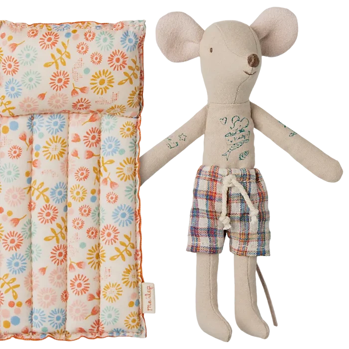Maileg Beach Mouse With Air Mattress - Dad
