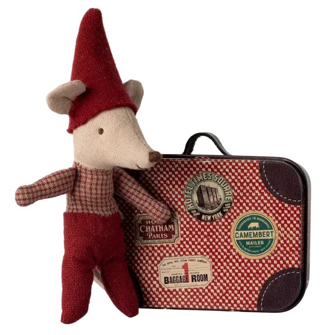 Maileg Christmas Baby Mouse in Suitcase