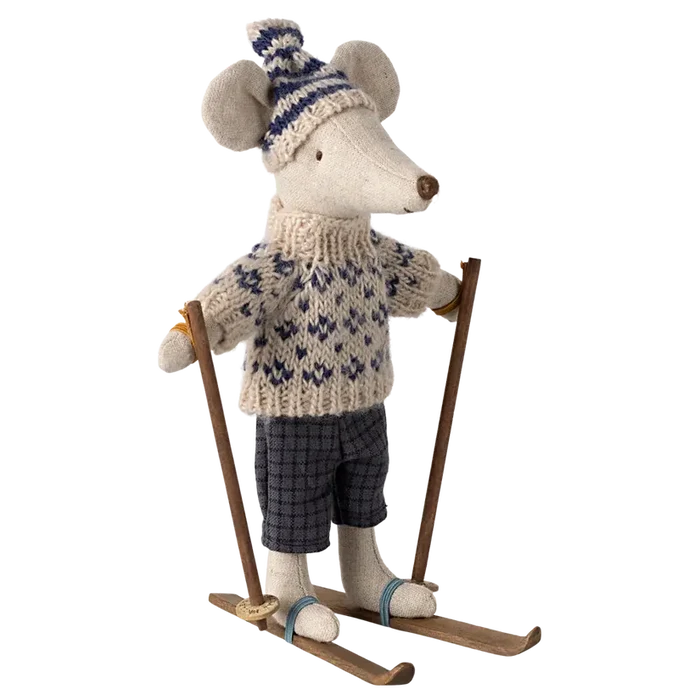Maileg Dad Winter Mouse with Ski Set