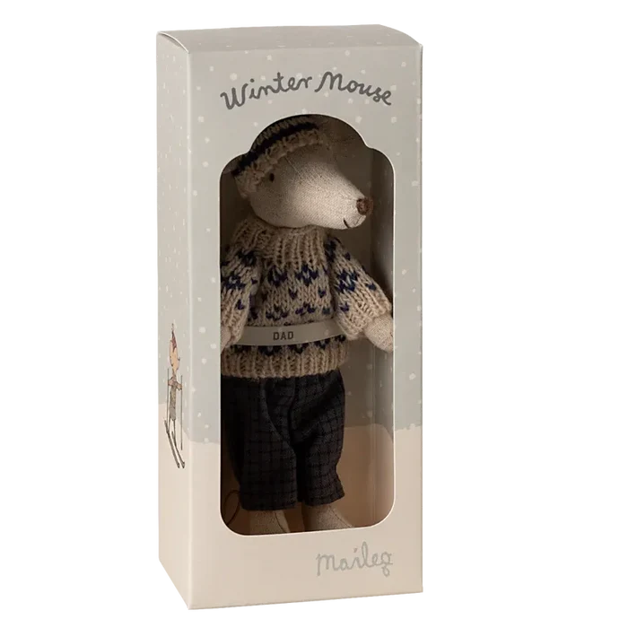 Maileg Dad Winter Mouse with Ski Set