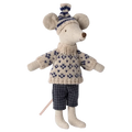 Maileg Dad Winter Mouse with Ski Set