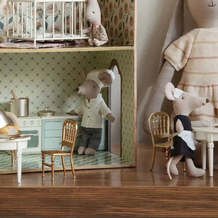 Maileg Mouse Chair inside dollhouse