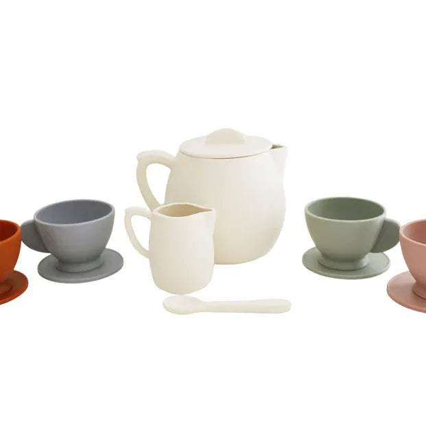 Marlowe & Co Cream Multi Mix Silicone Tea Play Set