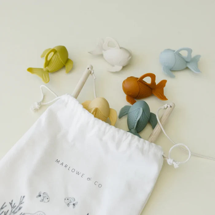 Marlowe & Co Silicone and Wood Fishing Play Set