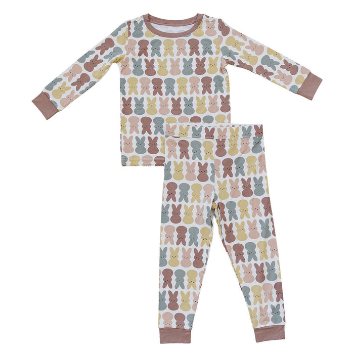 Mebie Baby Bamboo Two-Piece Cozy Set - Dusty Rose Bunny