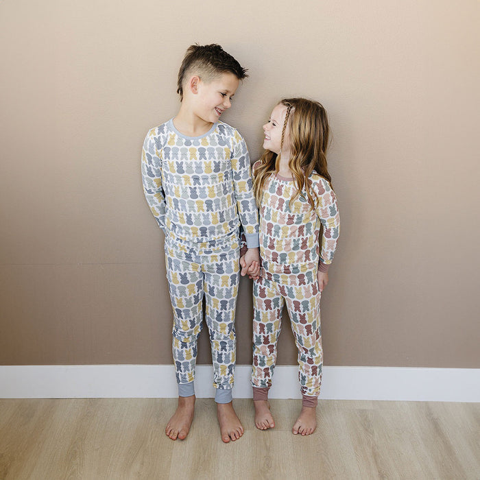 Mebie Baby Bamboo Two-Piece Cozy Set - Dusty Rose Bunny