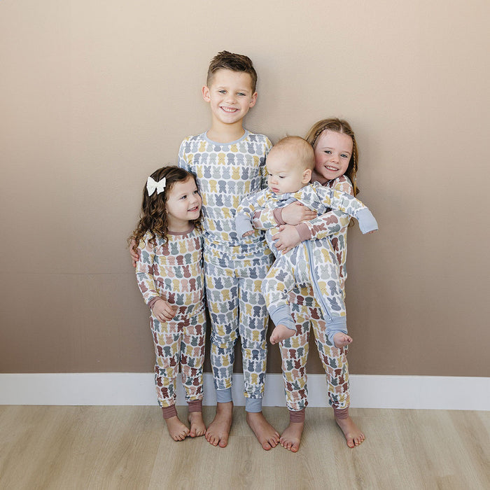Mebie Baby Bamboo Two-Piece Cozy Set - Dusty Rose Bunny