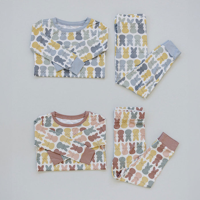 Mebie Baby Bamboo Two-Piece Cozy Set - Dusty Rose Bunny