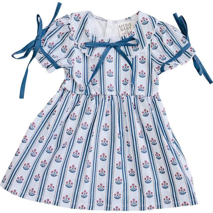 Mebie Baby Block Print Floral Dress