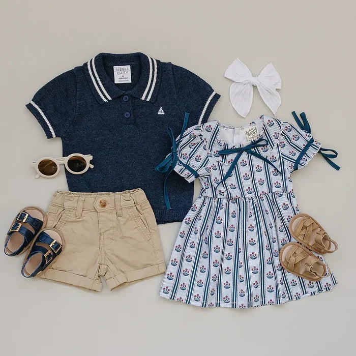 Mebie Baby Block Print Floral Dress