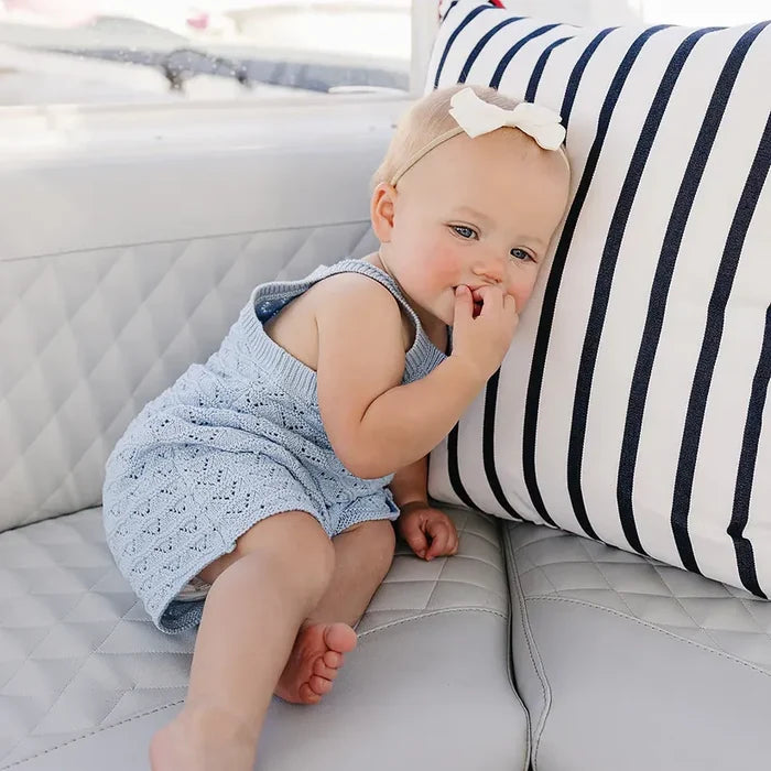 Mebie Baby Blue Knit Tank Romper
