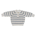 Mebie Baby Button Knit Sweater - Charcoal Stripe