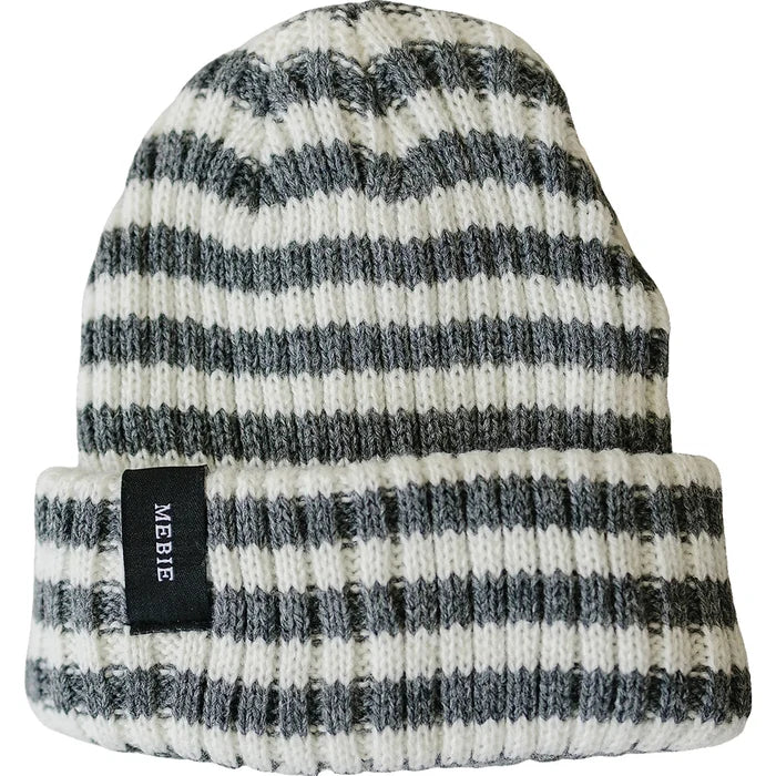 Mebie Baby Chunky Knit Beanie - Grey & White