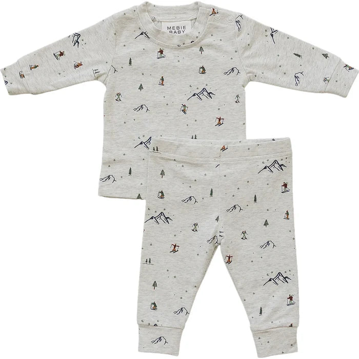 Mebie Baby Cozy Set - Ski Print