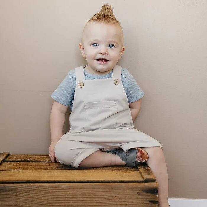 Mebie Baby Dusty Blue Cotton Ribbed Bodysuit
