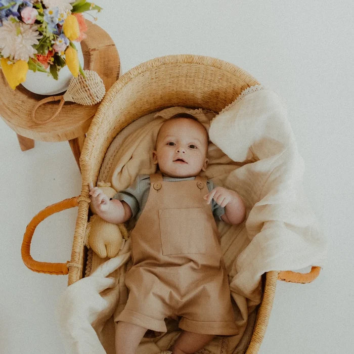 Mebie Baby Dusty Blue Cotton Ribbed Bodysuit