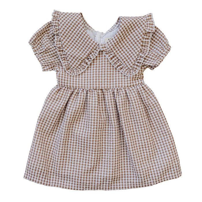 Mebie Baby Gingham Peter Pan Collar Dress