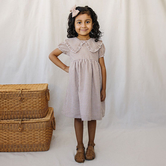 Mebie Baby Gingham Peter Pan Collar Dress