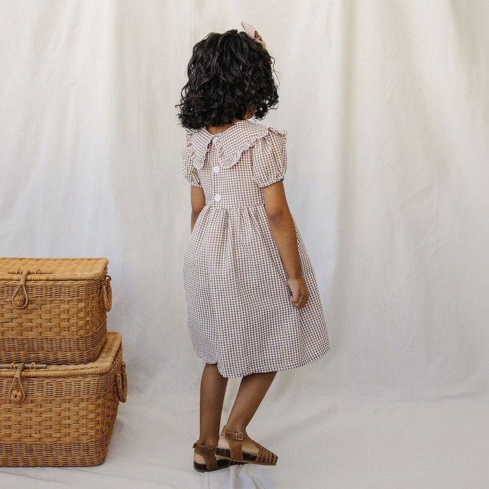 Mebie Baby Gingham Peter Pan Collar Dress