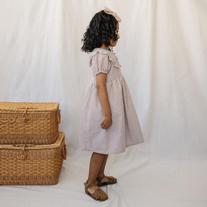 Mebie Baby Gingham Peter Pan Collar Dress