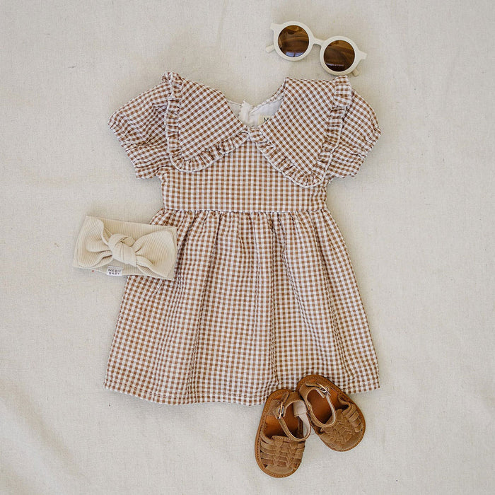 Mebie Baby Gingham Peter Pan Collar Dress