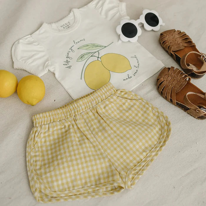 Mebie Baby Gingham Shorts - Yellow