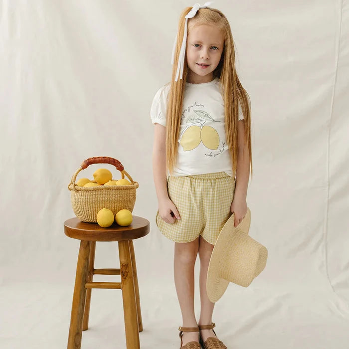 Mebie Baby Gingham Shorts - Yellow