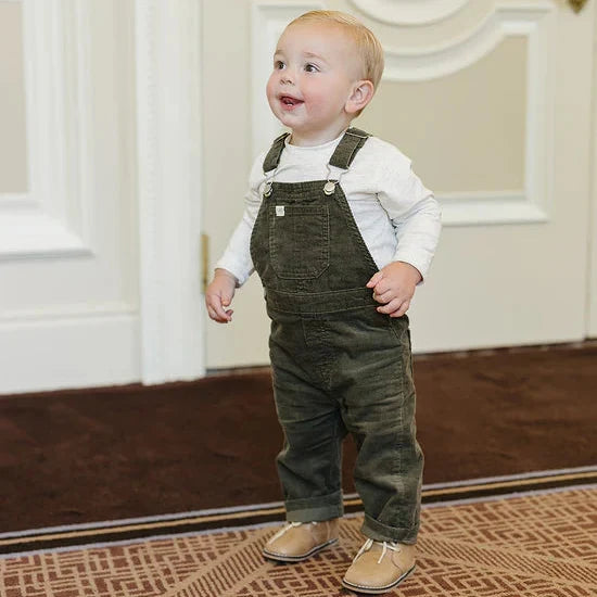 Mebie Baby Green Corduroy Overalls