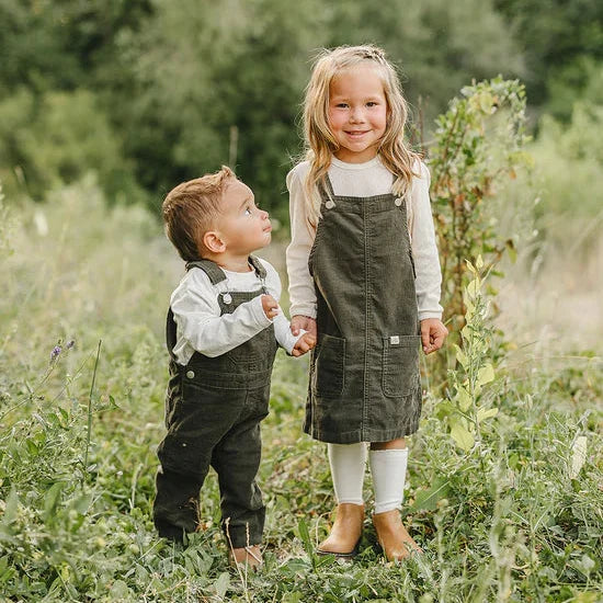 Mebie Baby Green Corduroy Overalls