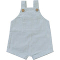 Mebie Baby Green Short Stripe Linen Overalls