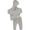 Mebie Baby Hooded Set - Grey Striped