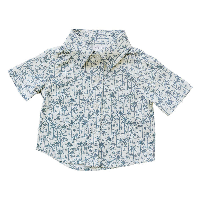 Mebie Baby Linen Cotton Shorts - Palm Tree