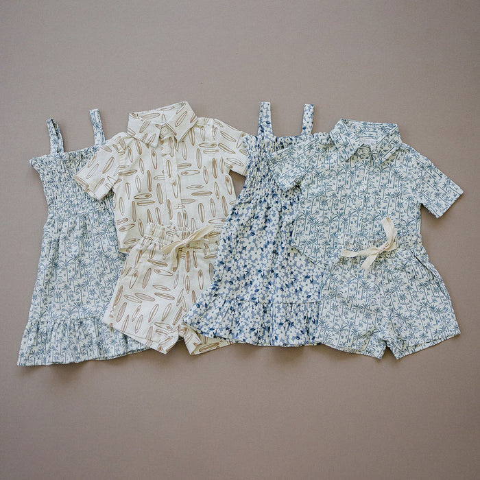 Mebie Baby Linen Cotton Shorts - Palm Tree