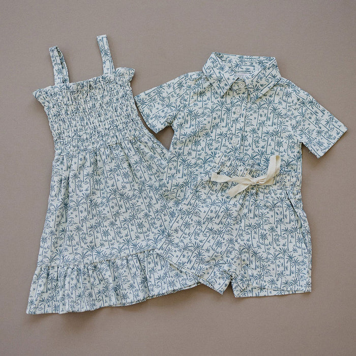 Mebie Baby Linen Cotton Shorts - Palm Tree