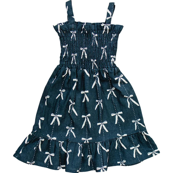Mebie Baby Linen Dress - Bow