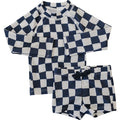 Mebie Baby Long Sleeve Swimset - Wavy Checkered