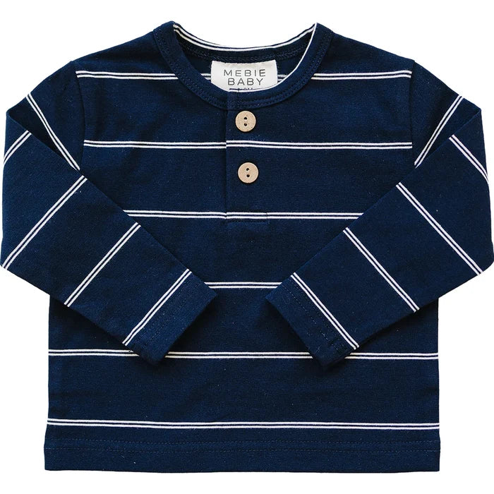 Mebie Baby Long Sleeve Tee - Navy Stripe
