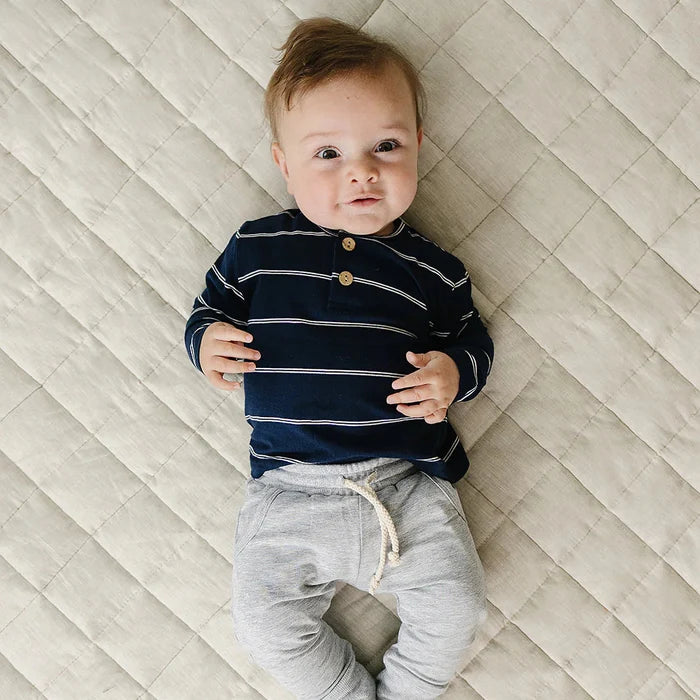Mebie Baby Long Sleeve Tee - Navy Stripe