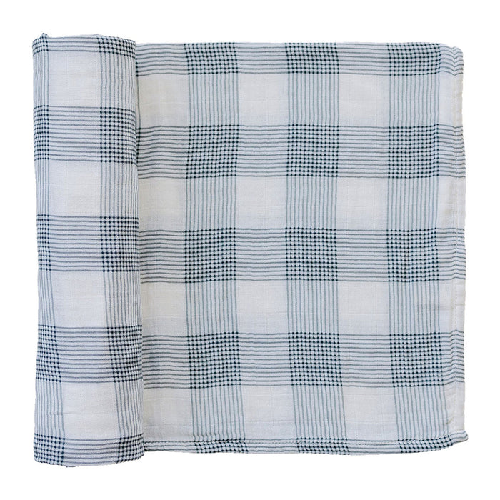 Mebie Baby Muslin Swaddle Blanket - Coastal Plaid