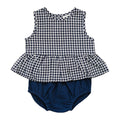 Mebie Baby Navy Gingham Peplum Set